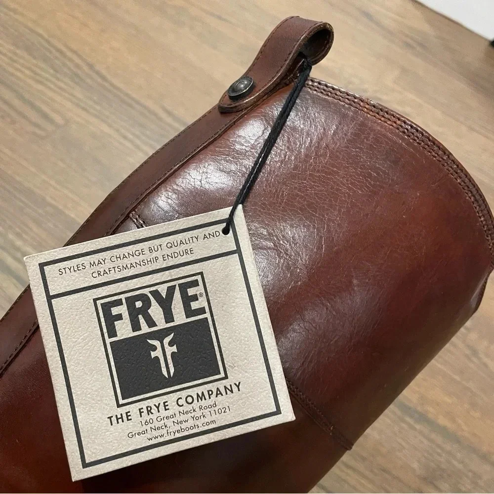 NWT FRYE Leather Melissa Harness Inside-Zip Boot 7 in Redwood